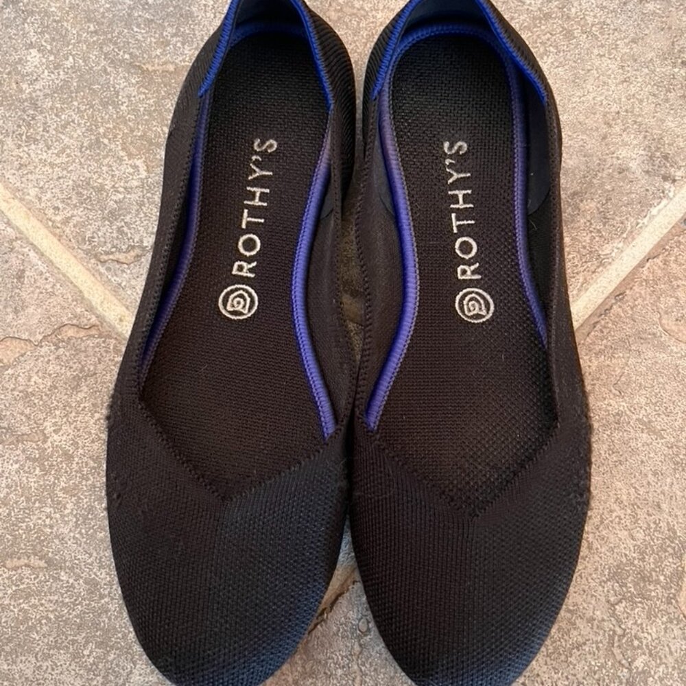 Rothy's The Flat black size 10, women's